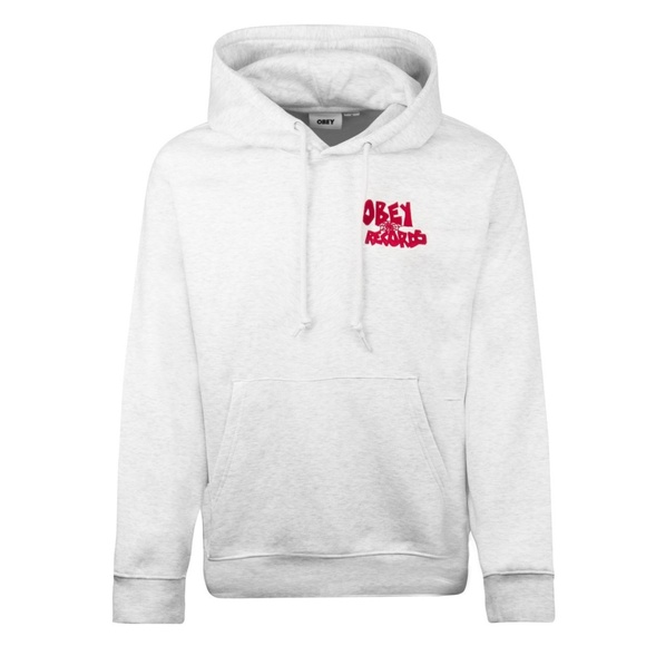 Obey Records Hoodie Heather Grey L - Picture 1 of 8